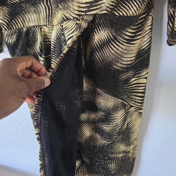 Wrap Dress Womens 3X Plus Mixed Print Fairy Grunge Cocktail Party Dinner - Picture 7 of 15